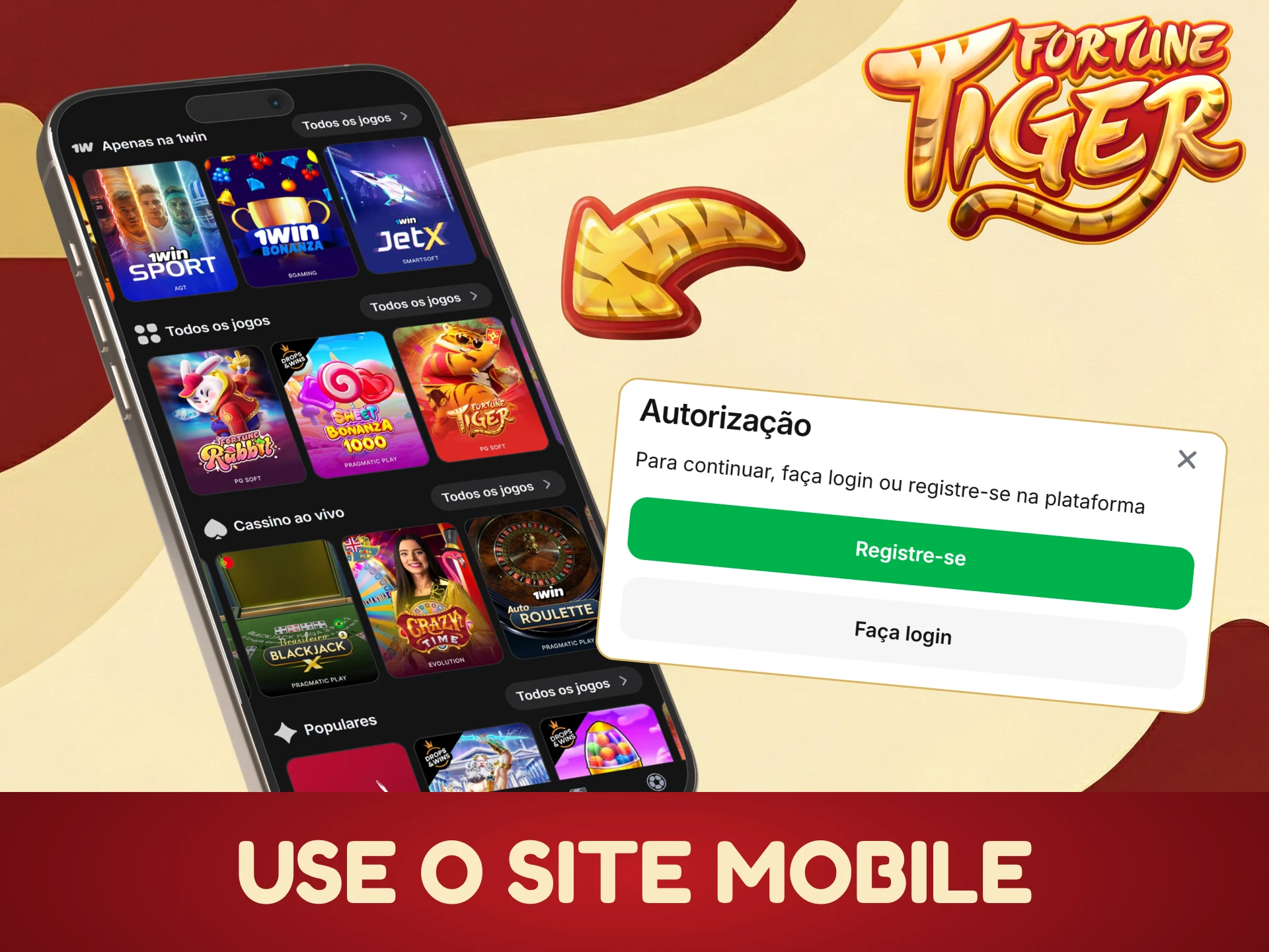 Jogue o jogo Fortune Tiger diretamente no seu navegador móvel, sem precisar baixar o aplicativo.