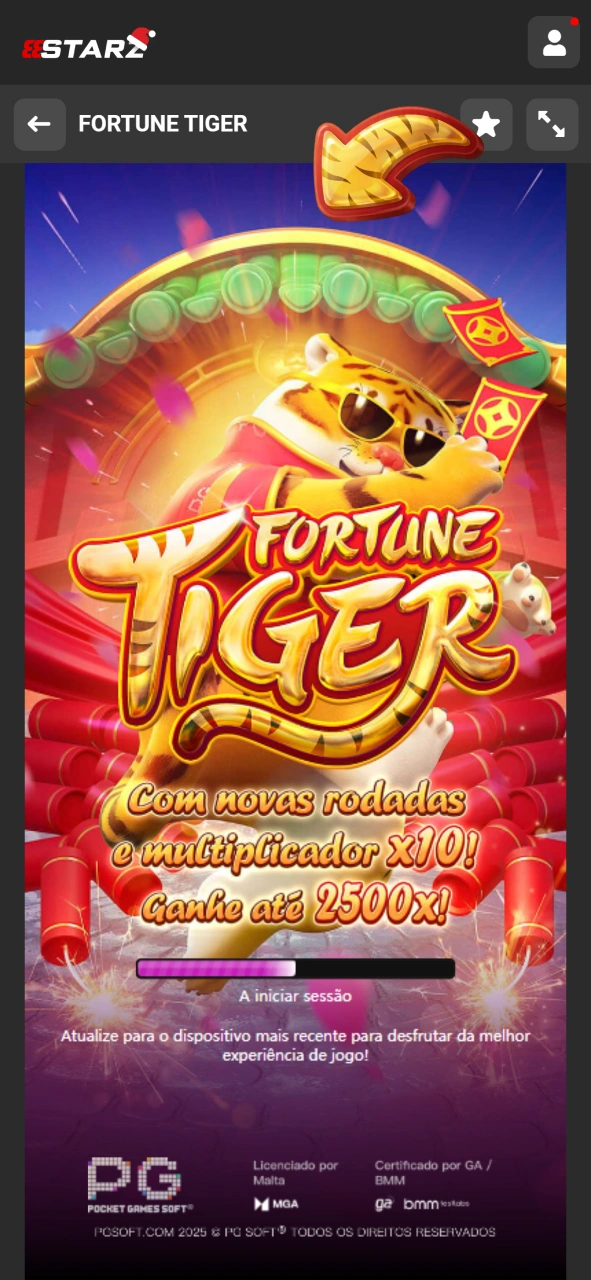 Abra o jogo Fortune Tiger e espere carregar.