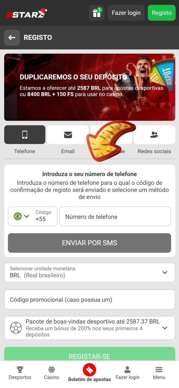 Crie uma conta para começar a jogar o jogo Fortune Tiger.